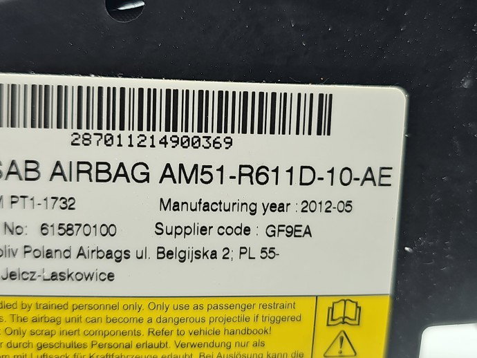 Airbag lateral dreapta Ford C-Max 2 [Fabr 2010-2015] AM51-R611D-10-AE