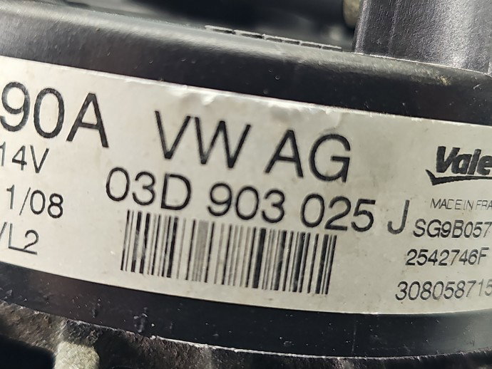 Alternator Skoda Fabia 2 (5J, 542) [Fabr 2007-2014] 03D903025J 1.2 TSI BBM 44KW / 60CP