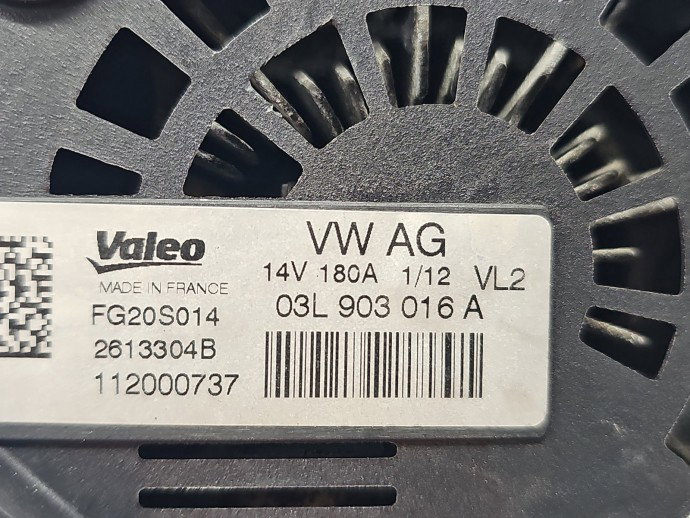Alternator AUDI A4 (8K2, B8) [Fabr 2008-2015] 03L903016A 2.0 TDI CGLC 130KW / 177CP