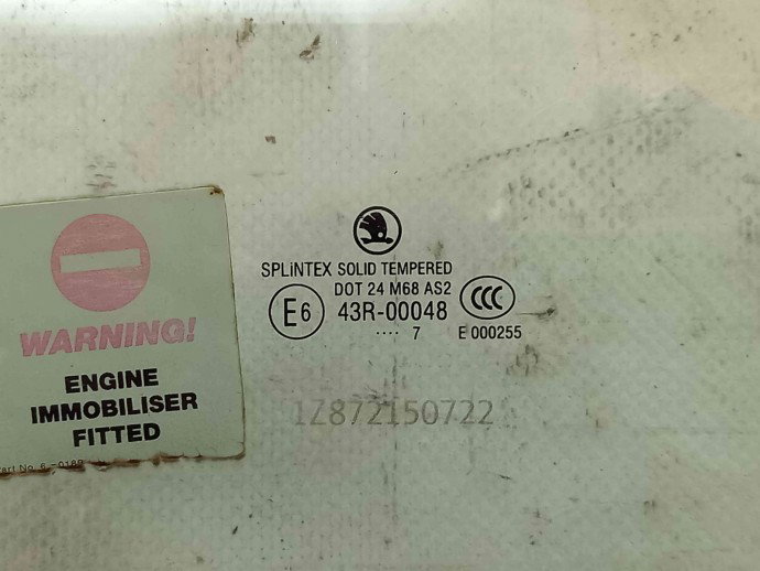 Geam usa dreapta fata OEM Skoda Octavia 2 (1Z3) [Fabr 2004-2013] 1.9 BXE