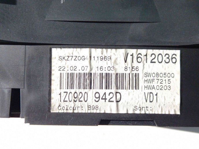 Ceas bord 1Z0920942D Skoda Octavia 2 (1Z3) [Fabr 2004-2013] 1.9 BXE