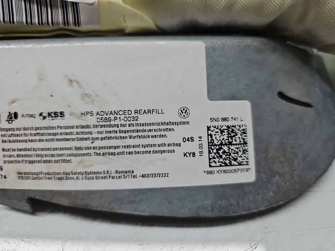 Airbag cortina stanga Volkswagen Tiguan (5N) [Fabr 2007-2016] 5N0880741L