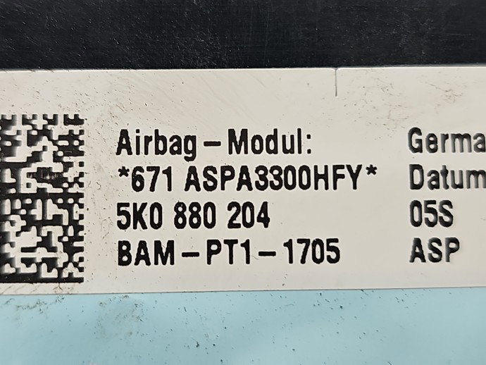 Airbag pasager Volkswagen Scirocco (137) [Fabr 2008-2017] 5K0880204
