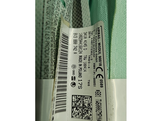 Airbag cortina dreapta AUDI A3 (8V1) [Fabr 2012-prezent] 8V3880742A