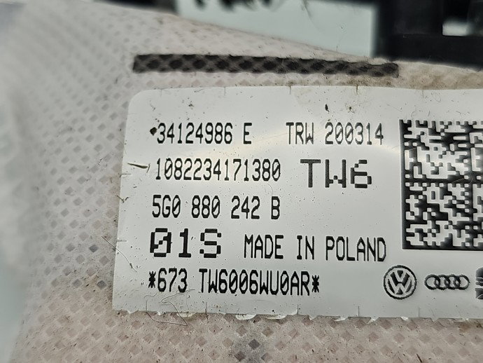 Airbag lateral dreapta Seat Leon (5F1) [Fabr 2012-2018] 5G0880242B