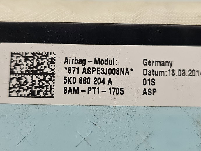Airbag pasager Volkswagen Tiguan (5N) [Fabr 2007-2016] 5K0880204A