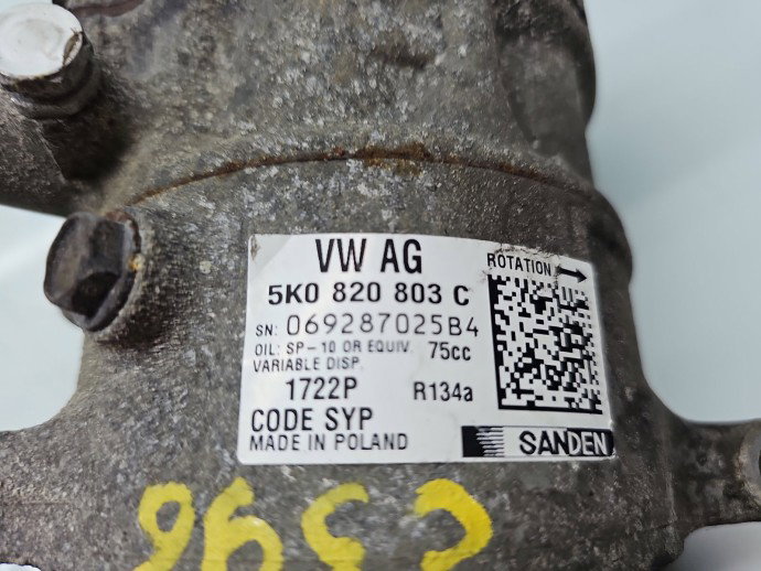 Compresor clima Skoda Rapid (NH3) [Fabr 2012-2019] 5K0820803C 1.2 TSI CBZA 63KW / 86CP