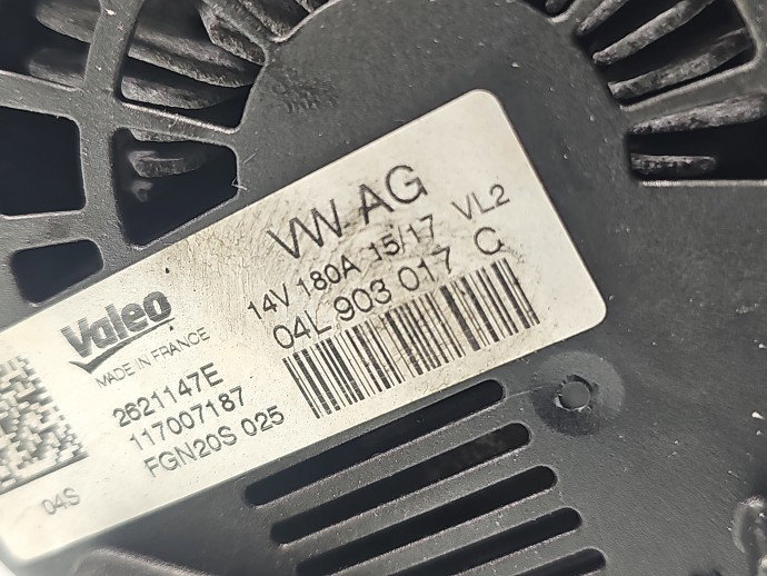 Alternator AUDI A6 (4G2, C7) [Fabr 2012-2017] 04L903017C 2.0 TDI DDDA 140KW / 190CP
