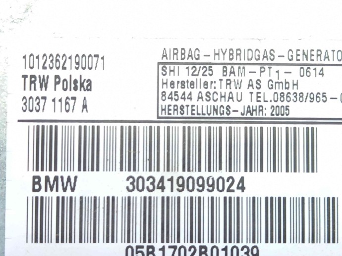 Airbag lateral stanga 30371167 Bmw X3 (E83) [Fabr 2003-2009] 2.0 M47