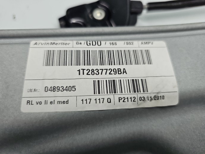 Macara electrica geam stanga fata Volkswagen Touran (1T3) [Fabr 2010-2015] Facelift 1T2837729BA