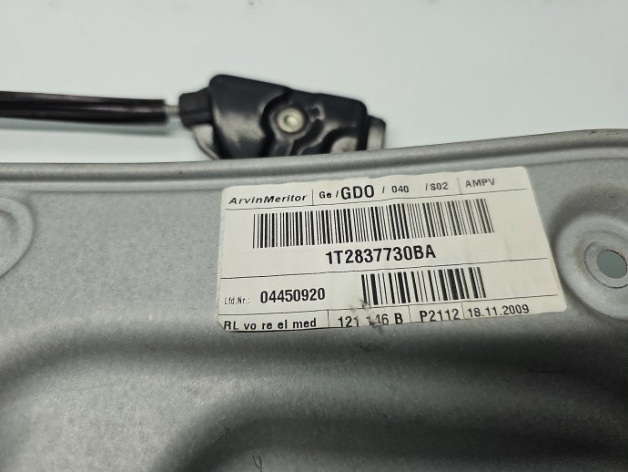 Macara electrica geam dreapta fata Volkswagen Touran (1T3) [Fabr 2010-2015] Facelift 1T2837730BA