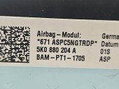 Airbag pasager Volkswagen Golf 6 (5K1) [Fabr 2009-2013] 5K0880204A