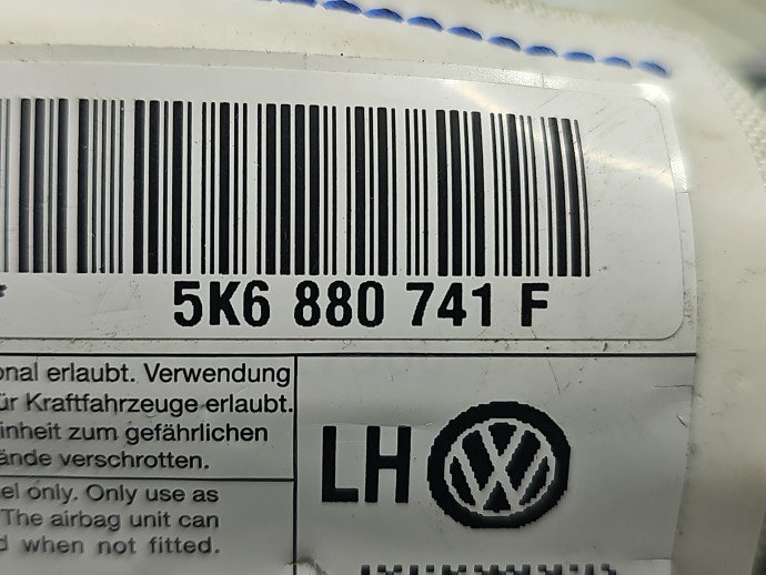 Airbag cortina stanga Volkswagen Golf 6 (5K1) [Fabr 2009-2013] 5K6880741F