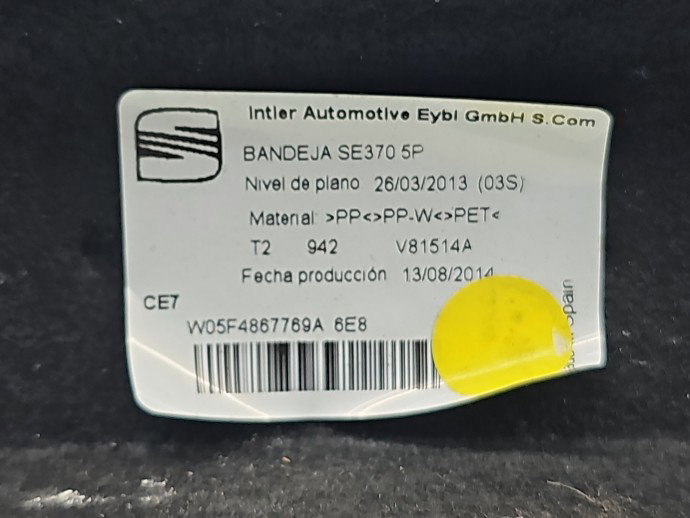 Polita portbagaj Seat Leon (5F1) [Fabr 2012-2018] 5F48677694A