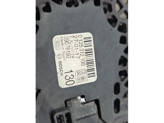 Alternator Opel Astra K [Fabr 2015-2022] 39078192 1.0 Benz B10XFL 77KW / 105CP