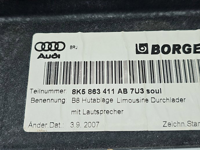 Polita portbagaj AUDI A4 (8K2, B8) [Fabr 2008-2015] 8K5863411AB