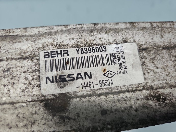 Radiator intercooler Nissan Qashqai [Fabr 2007-2014] 14461-BB50A 1.6 dCi R9M4022 96KW / 130CP