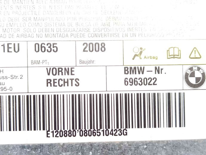 Airbag lateral dreapta 6963022 Bmw 5 (E60) [Fabr 2004-2010]