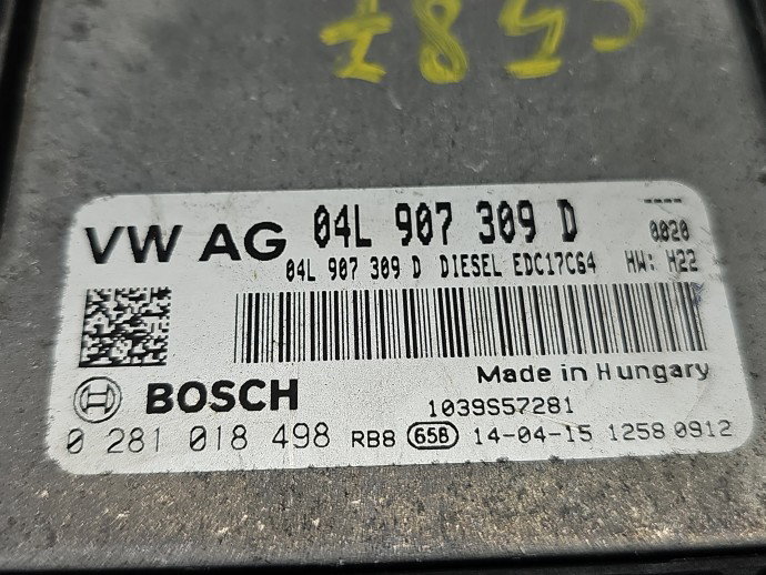 Calculator motor ECU AUDI A3 (8V1) [Fabr 2012-prezent] 04L907309D 2.0 TDI CRBC 110KW / 150CP