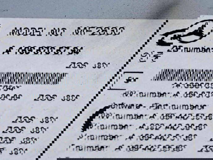  Radio CD Mercedes Clasa B (W245) [Fabr 2005-2011] A1698706794