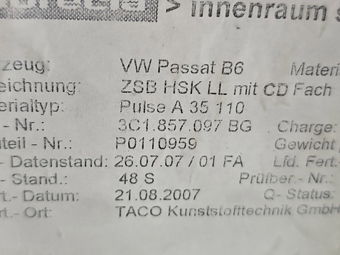 Torpedou Volkswagen Passat B6 (3C2) [Fabr 2005-2010] 3C1857097BG