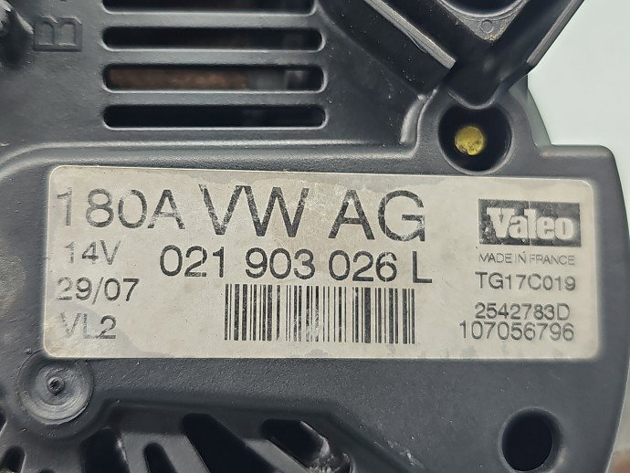 Alternator Volkswagen Passat B6 (3C2) [Fabr 2005-2010] 021903026L 2.0 TDI 100 KW / 136 CP