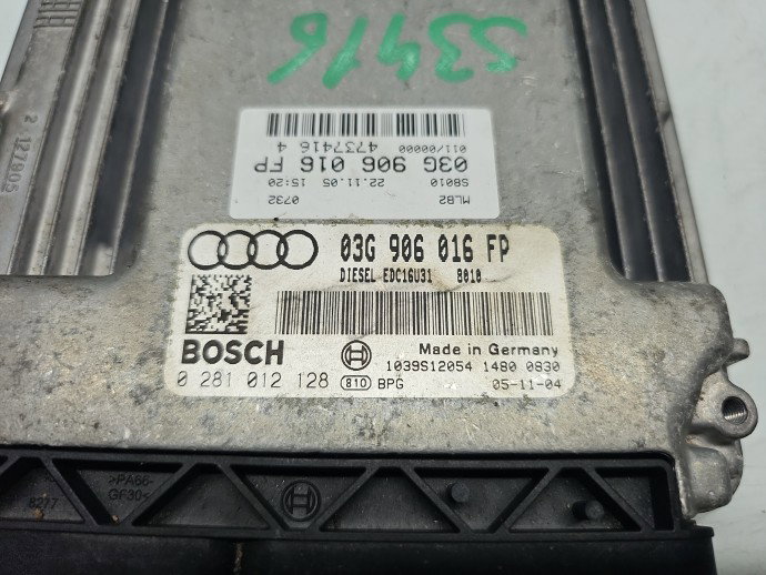 Calculator motor ECU AUDI A4 (8EC, B7) [Fabr 2004-2008] 03G906016FP 2.0 TDI BPW 103 kW / 140 CP