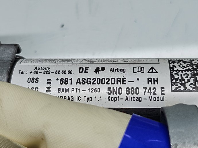 Airbag cortina dreapta Volkswagen Tiguan (5N) [Fabr 2007-2016] 5N0880742E