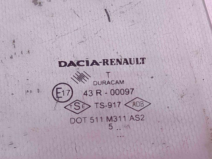 Geam usa dreapta spate OEM DACIA Logan (LS) [Fabr 2004-2012] 