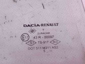 Geam usa dreapta spate OEM DACIA Logan (LS) [Fabr 2004-2012] 