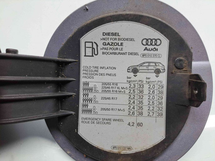 Capac rezervor Audi A3 Sportback (8PA) [Fabr 2004-2013] LY7H / 8P4809999
