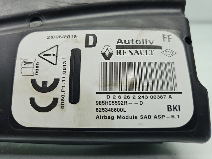 Airbag lateral dreapta Renault Captur (J87) [Fabr 2013-2017] 985H05592R