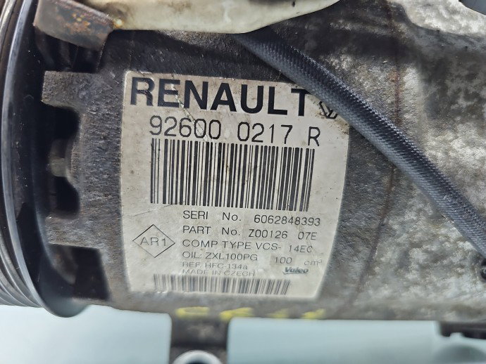 Compresor clima Renault Captur (J87) [Fabr 2013-2017] 926000217R 0.9 Benz H4B 66KW / 90CP