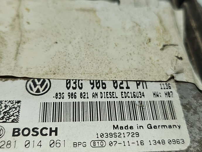 Calculator motor ECU Volkswagen Jetta 3 (1K2) [Fabr 2005-2010] 03G906021PM 1.9 TDI BXE 77KW / 105CP