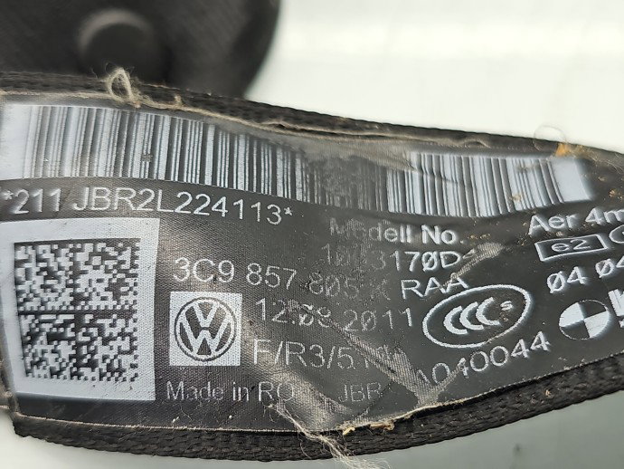 Centura stanga spate Volkswagen Passat B7 (365) [Fabr 2010-2014] 3C9857805K