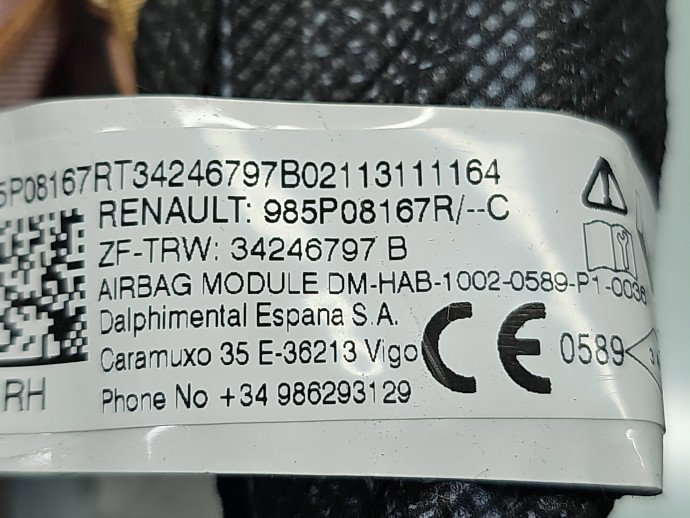 Airbag cortina dreapta Dacia Duster 2 [Fabr 2017-2023] 985P08167R