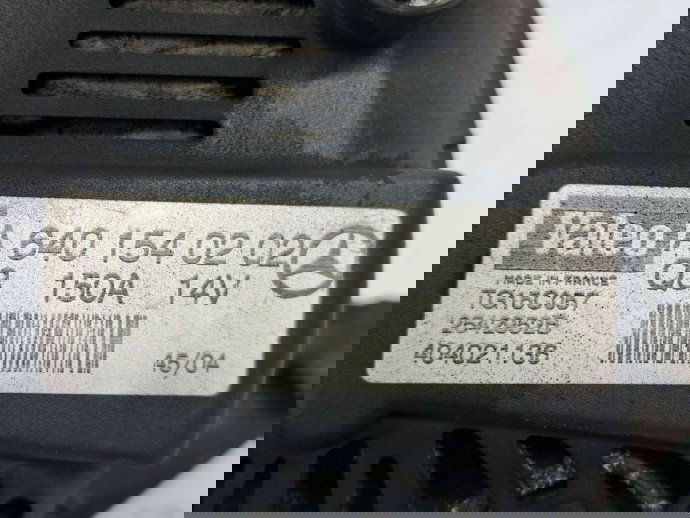 Alternator Mercedes Clasa A (W169) [Fabr 2004-2012] A6401540202 2.0 CDI 640942 60KW / 82CP  